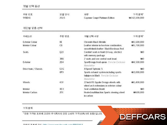 Porsche CAYENNE 3.0 COUPE PLATINUM EDITION купить на сайте DeffCars