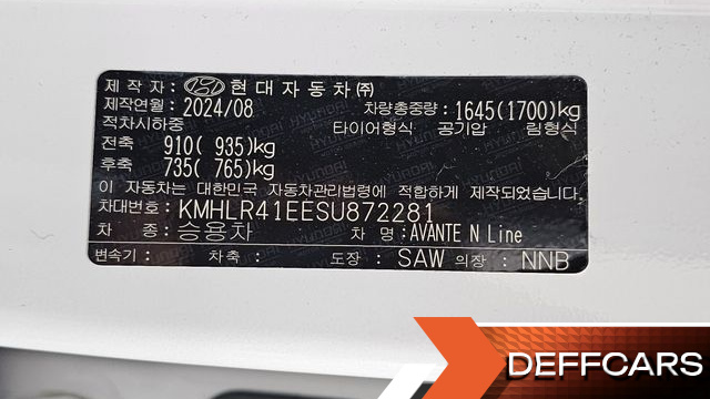 Hyundai AVANTE 1.6 Inspiration N Line купить на сайте DeffCars
